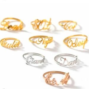 Customized Name Signature Ring in Silver and Gold
